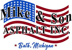 Mike & Son Asphalt logo with Bath, Michigan script