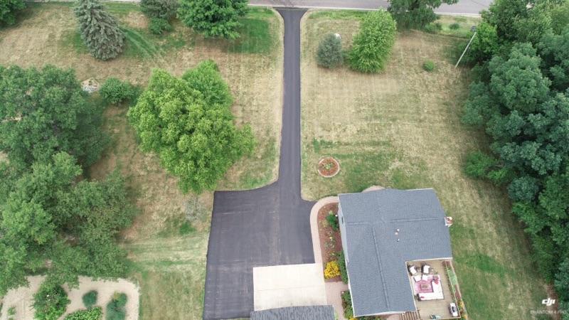 Aerial residential asphalt job