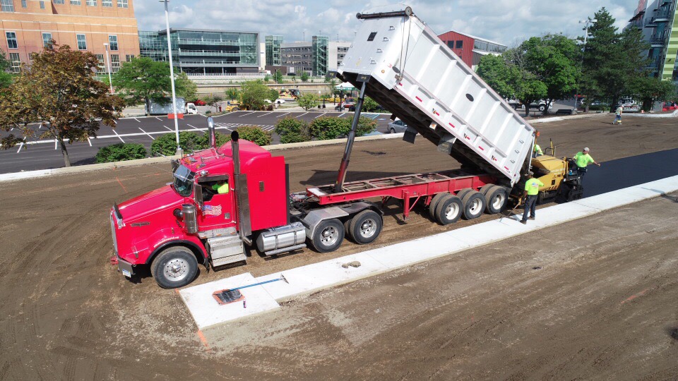 Aerial commercial parking lot